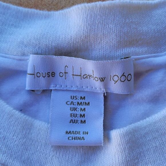 House Of Harlow 1960 White Pointelle Sleeveless High Neck Midi Dress Sz M - Picture 5 of 5